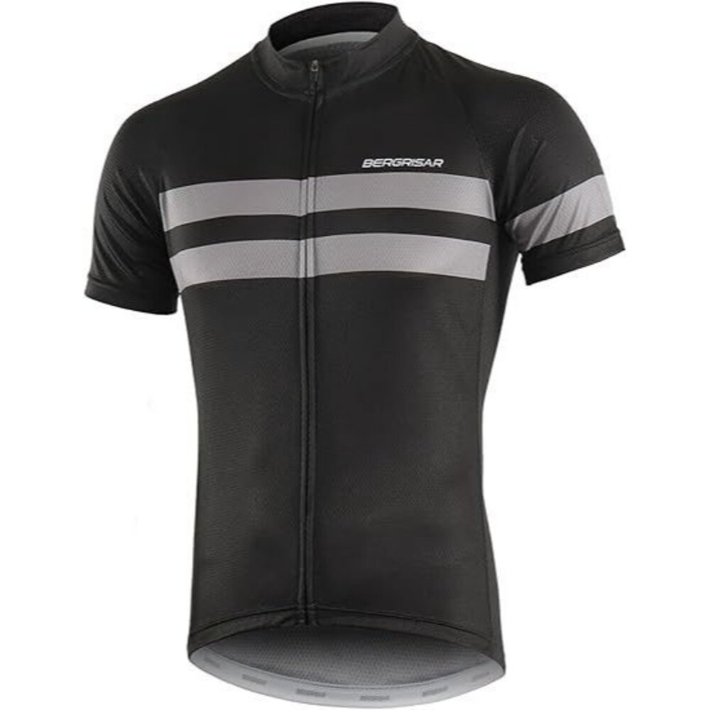 BERGRISAR Men's Cycling Jerseys X-LARGE Grey Short Sleeves Zip Up Bike Shirt